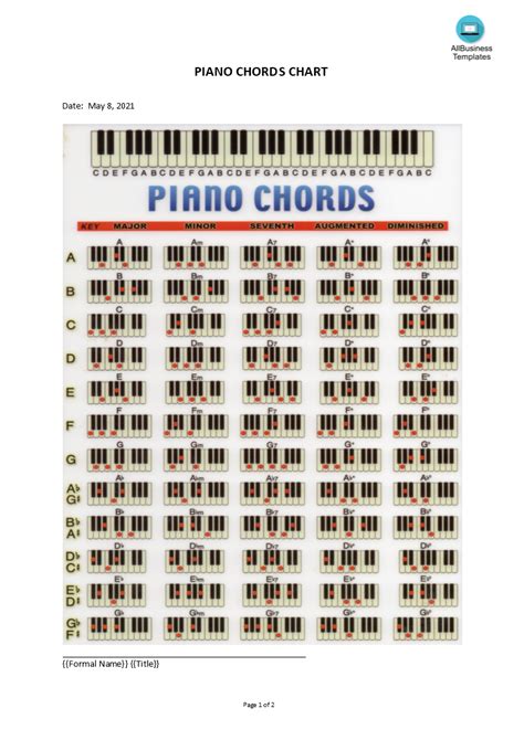 Piano Chords Chart Templates At