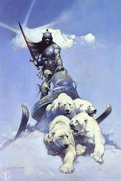Poster Foundry Silver Warrior By Frank Frazetta Stretched