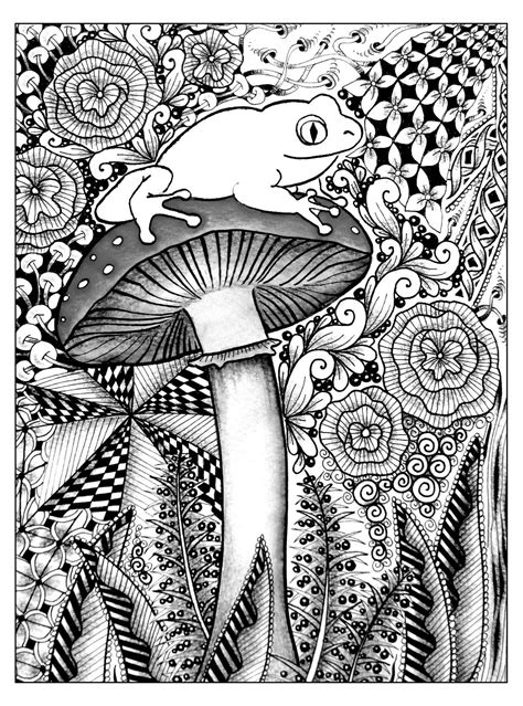 Top 10 Mushroom Coloring Pages For Adults