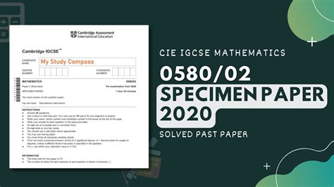 058002sp20 Easy Step By Step Solutions Cie Igcse Maths Paper 2