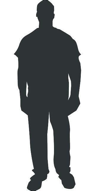 Transparent Man Standing Clipart Black And White Man Shape Png Png