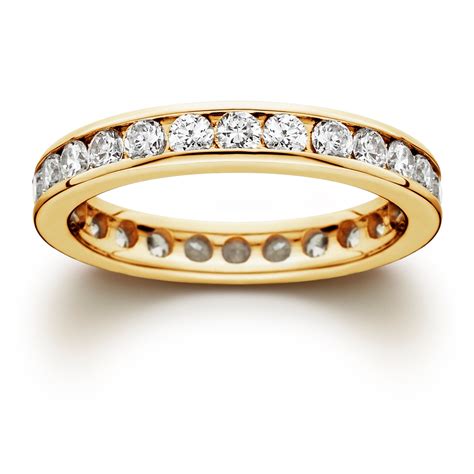 Gold Diamond Ring Gold Eternity Ring Yellow Gold Diamond