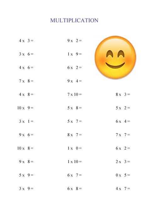 Cute Multiplication In 2020 Multiplication Worksheets Math Worksheet