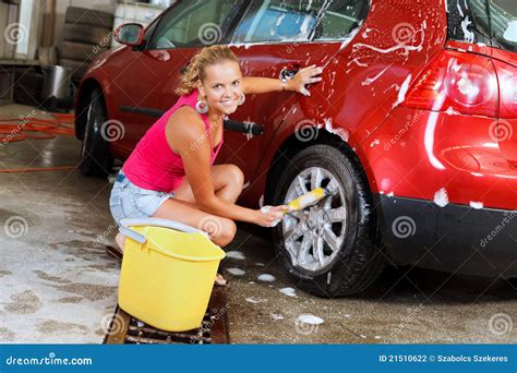 Woman Carwash Stock Photo Image Of Auto Sensual Wheel