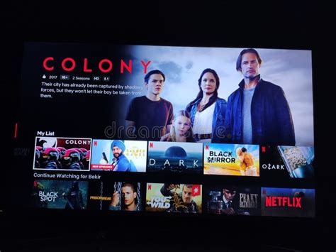 Colony Netflix Television Screen With Popular Series Choice Movies