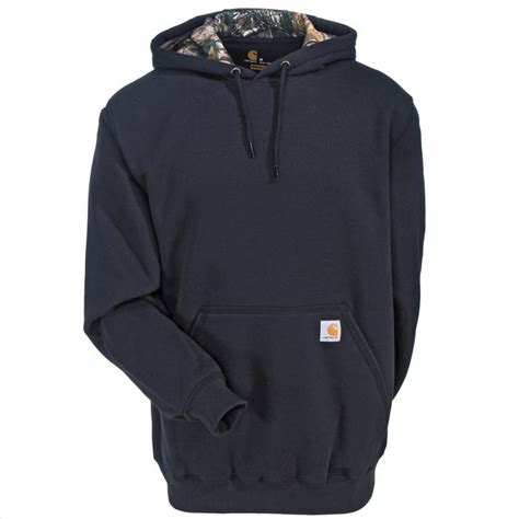 Carhartt Sweatshirts Houghton Mens 101758 001 Black Camo Hood Lined