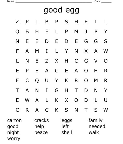 Good Egg Word Search Wordmint