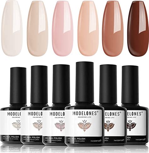 Modelones Jelly Gel Nail Polish Set Colors Neutral Nude Pink Brown My