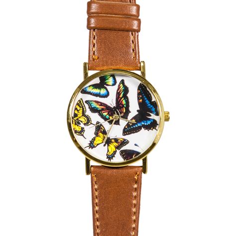 Monarch Butterfly Collection Watch Vintage Style Leather