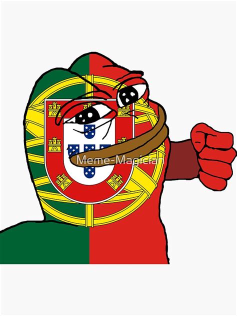 Punching Pepe Portugal Sticker By Meme Magician Redbubble