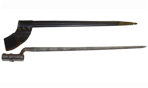 Original Civil War Model 1855 Socket Bayonet With Its Leather Scabbard