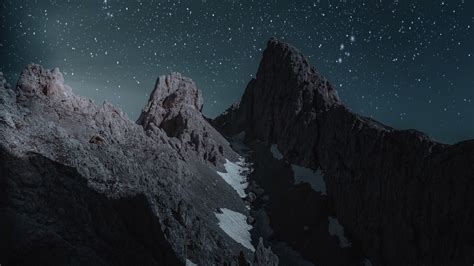 Download Wallpaper 1920x1080 Mountains Starry Sky Peak