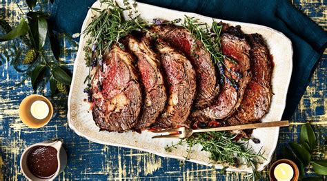Roasting with the bones on adds flavor. Herb-Crusted Prime Rib | Recipe (With images) | Prime rib ...