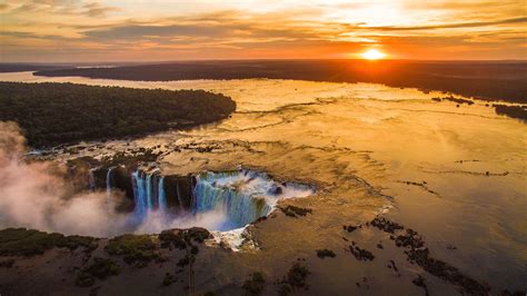 Sunrise At Cataratas Del Iguazu Iguazu Falls Drone Photography