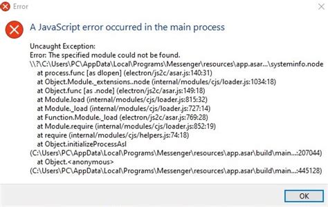 A Javascript Error Occurred In The Main Process Pantip