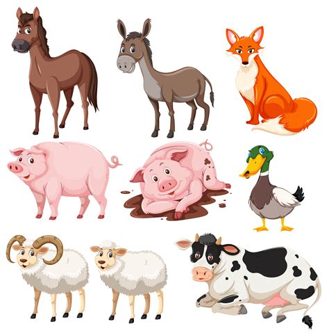 Set Of Farm Animals 605398 Vector Art At Vecteezy