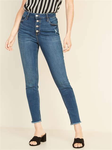 High Waisted Rockstar Raw Edge Ankle Jeans For Women Old Navy Women