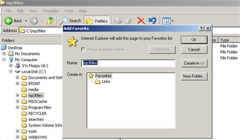 Use Xp Windows Explorer Favorites Menu To Add Folder Shortcuts And Commands