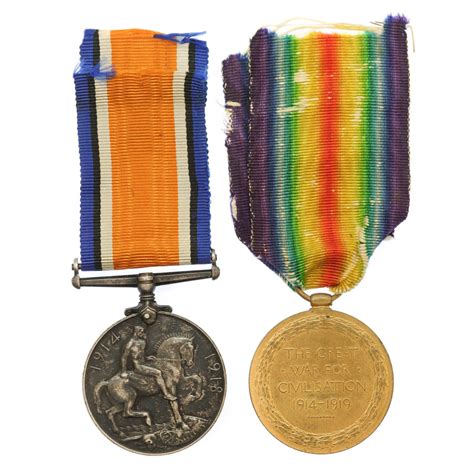 Ww1 Prisoner Of War British War And Victory Medal Pair Pte J Laytham