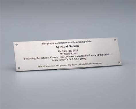 Stainless Steel Commemorative Bench Plaque Brunel Engraving