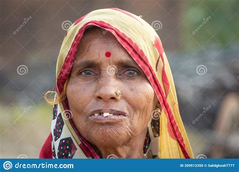 An Old Woman In An Indian Village Editorial Image Image Of Face