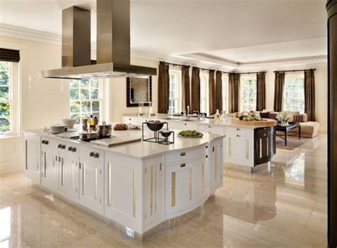 15 Delightful Kitchen Designs With Marble Flooring For