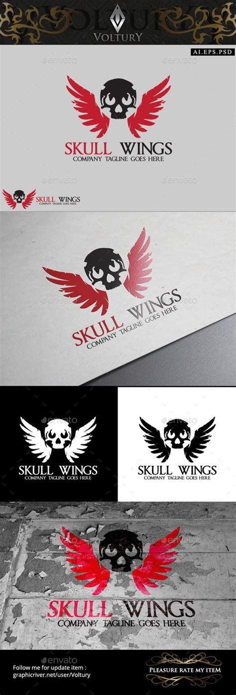 Skull Wings Logo Wings Logo Wings Symbol Logo