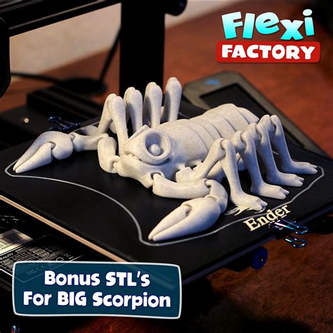 Download Stl File Flexi Print In Place Scorpion • 3d Print Design ・ Cults