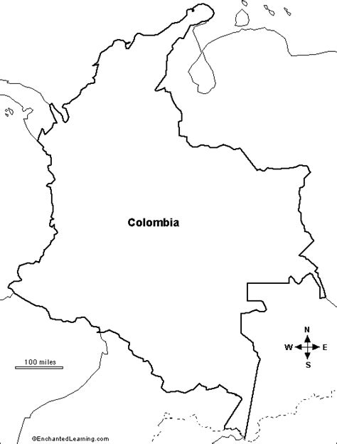 Colombia Map To Color