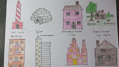 How to draw different types of HOUSES - YouTube Let's take a look at the different types of building structures that you will find when you set out to search for a new home.