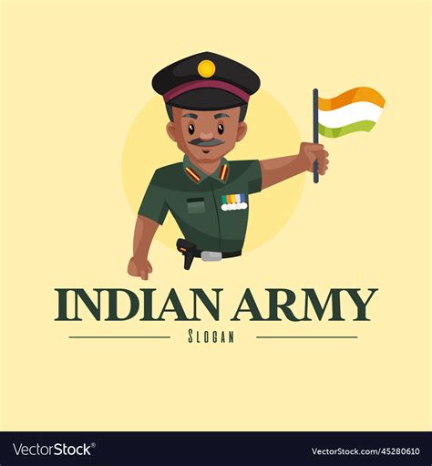 Indian Army Mascot Logo Royalty Free Vector Image