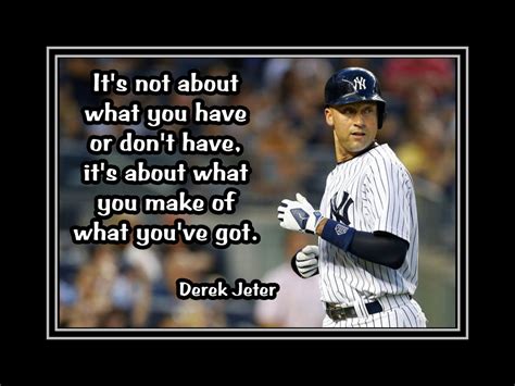 Inspirational Baseball Quote Poster Derek Jeter Motivational Wall Art