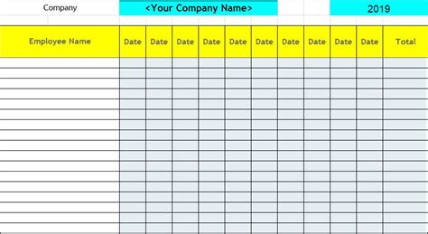 Employee Attendance Record Form Excel Templates Images