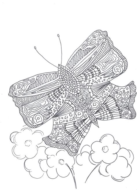 Get crafts, coloring pages, lessons, and more! Summer Butterfly Adult Coloring Page | ThriftyFun