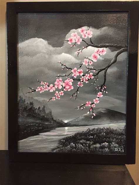Cherry Blossom Acrylic On Canvas Flower Art Painting Cherry Blossom
