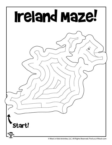 Printable Maze Of Ireland For St Patricks Day Woo Jr Kids