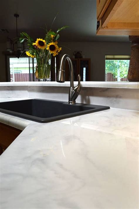 Get A Custom White Marble Look Out Of Your Kitchen Countertops Epoxy