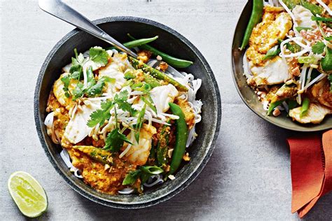 Become a member, post a recipe and get free nutritional analysis of the dish on thai.food.com. Thai red fish curry with noodles - Recipes - delicious.com.au