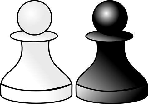 Chess Pawn Pawns Black White Png Picpng