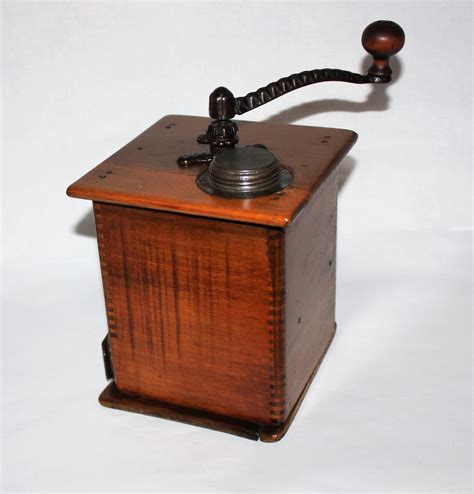 Antique 1905 Wooden Coffee Grinder Coffee Mill