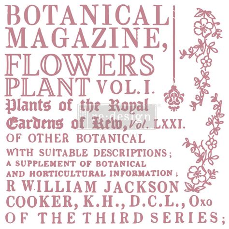 Botanical Encyclopedia Redesign Decor Stamp 12x12 Etsy