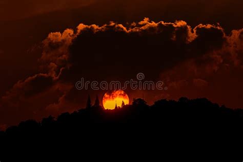 Beautiful Sunset With Clouds Over Phra That Doi Suthep Temple Stock