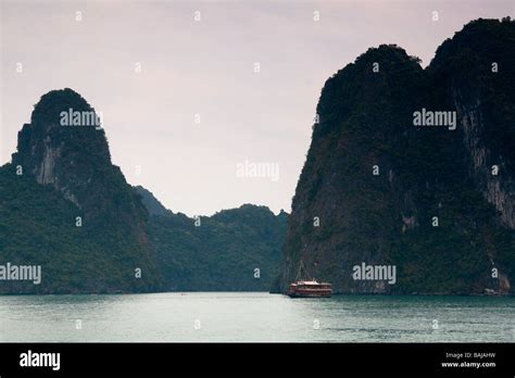 Misty Morning Views Of Ha Long Bay Vietnam Stock Photo Alamy