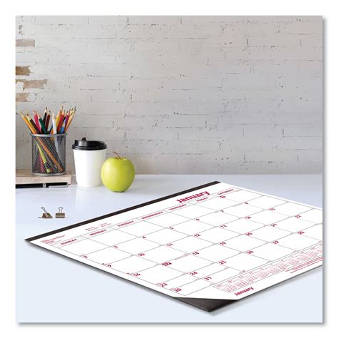 Brownline® Monthly Desk Pad Calendar 22 X 17 Whiteburgundy Sheets