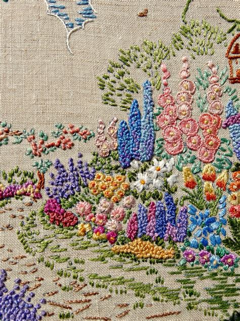A Vintage Embroidered Garden A Saucy Stitch