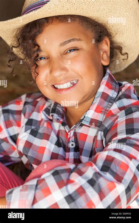 Beautiful Happy Mixed Race African American Female Girl Child Wearing