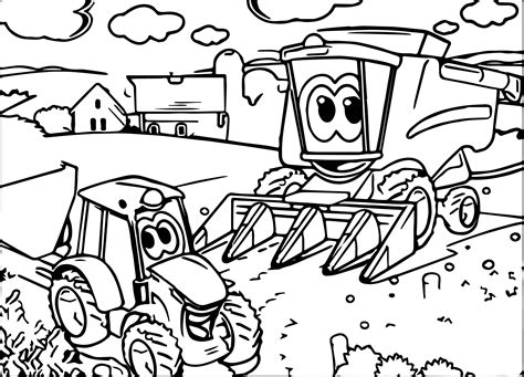 Gambar John Johnny Deere Tractor Coloring Page Wecoloringpage Pages