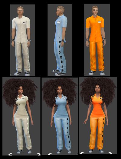 Prison Uniforms By Bebebrillit Sims 4 Prison Jumpsuit Sims