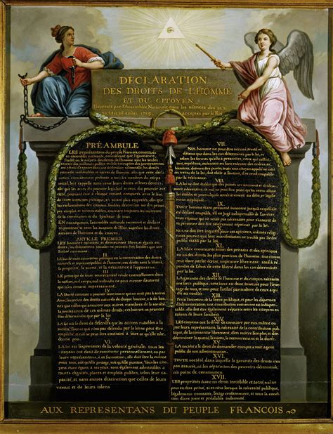 La Déclaration Des Droits De Lhomme Et Du Citoyen 26 Août 1789
