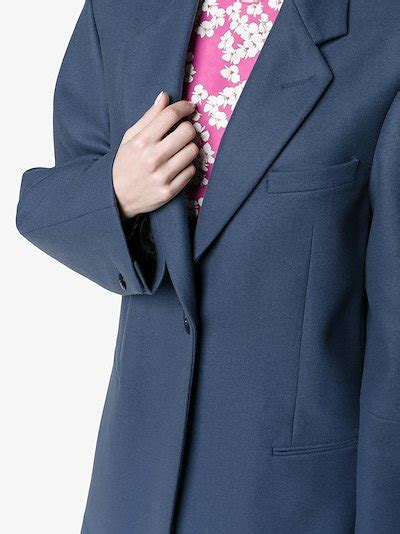 Acne Studios Klarah Flannel Slate Blue Coat Browns
